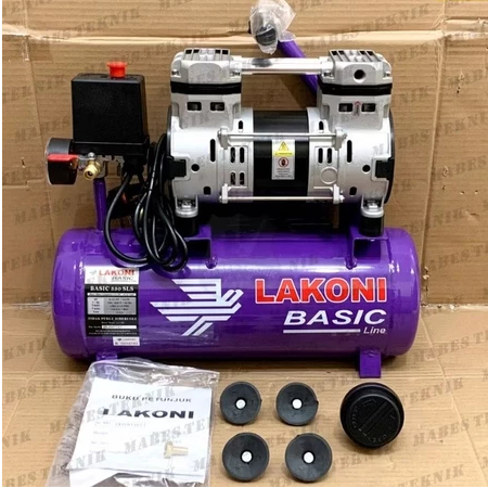KOMPRESOR LAKONI BASIC 550 SLS - 550 SL SERIES - TIPE OILESS TERBARU SILENT TANPA OLI 10 LITER - 0,7