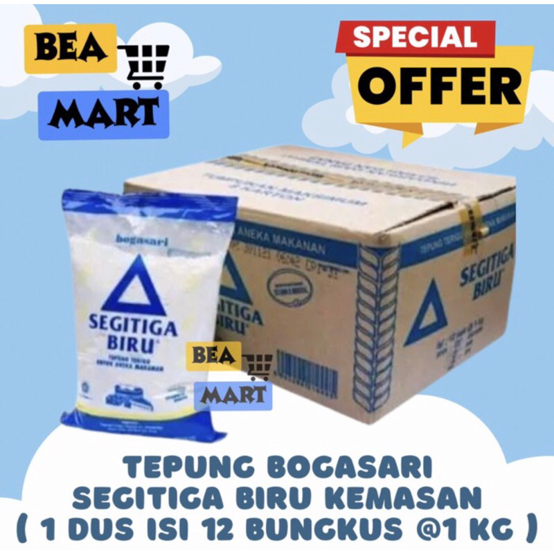 

Tepung Terigu Segitiga Biru 1kg 1 dus 12 Pcs | Bogasari Kemasan 1 kg 1 Karton | PENGIRIMAN INSTANT & SAMEDAY