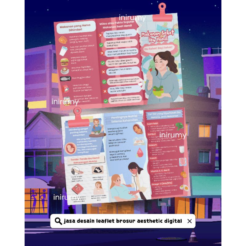 Jasa Desain Leaflet, brosur, pamflet aesthetic digital (bebas request)