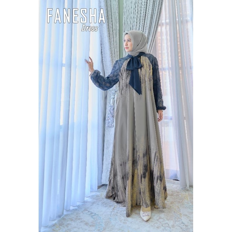 FANESHA DRESS / GAMIS PESTA WANITA / DRESS MEWAH ORI BY MAREVI (HANYA SIZE STANDAR)