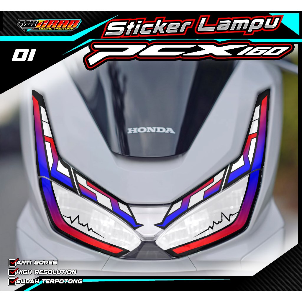 01 STICKER TRANSPARAN LAMPU ALIS PCX 160  - STICKER UV TRANSPARAN LAMPU ALIS PCX 160