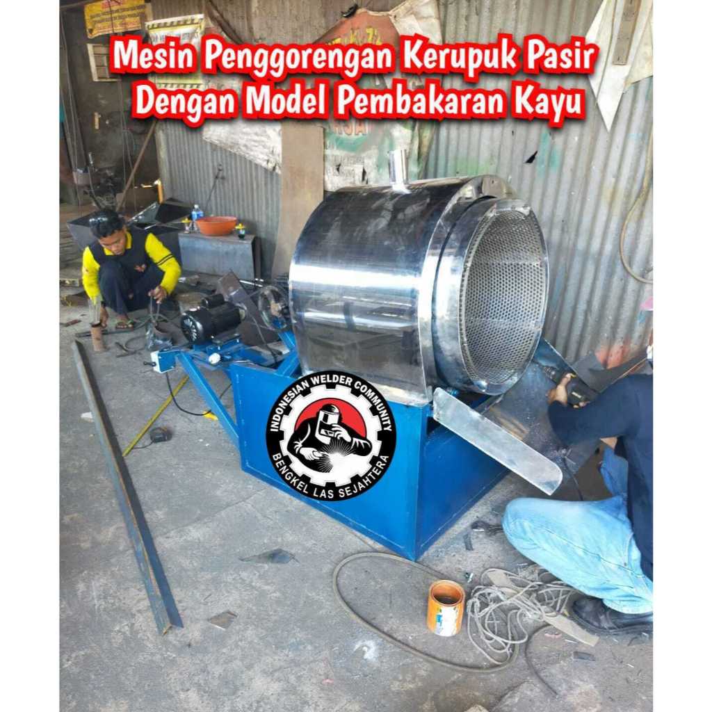 Mesin Penggorengan Kerupuk Pasir Dengan Model Pembakaran Kayu