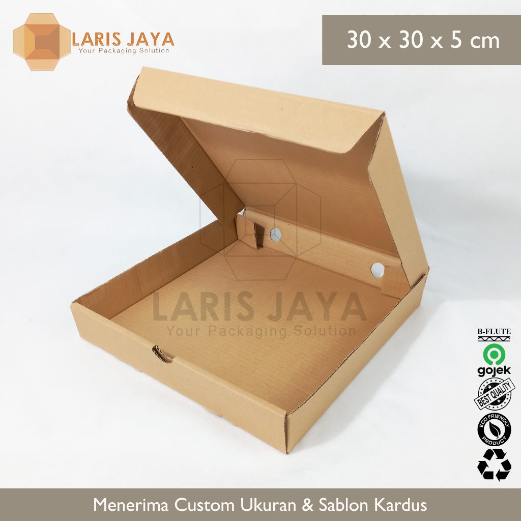 

(Min 5 Pcs) Kardus Pizza Die Cut 30 x 30 x 5 cm