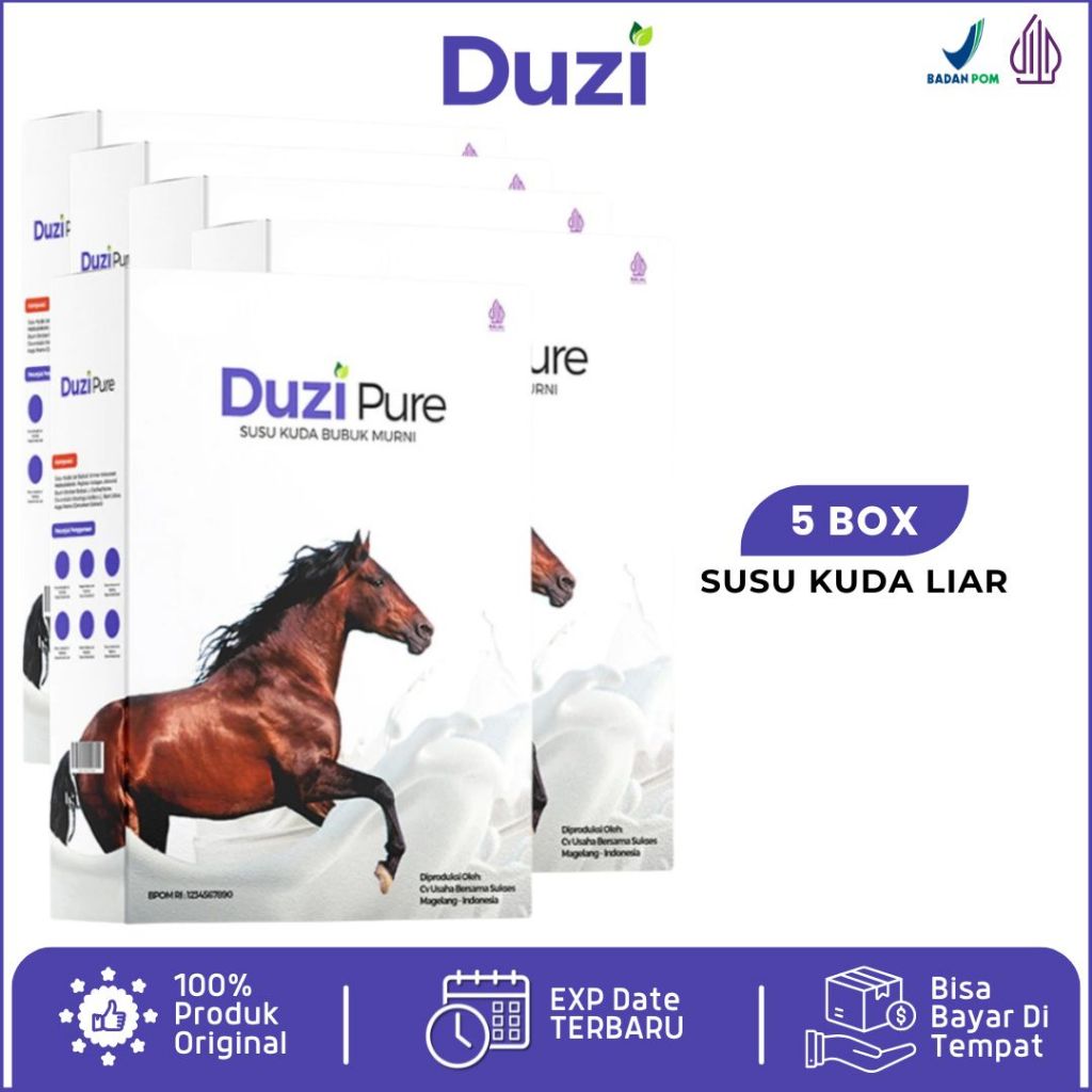 

PROMO Susu Duzi Pure 200g - Susu Kuda - Minuman Sehat Menjaga Persendian dan Daya Tahan Tubuh 5 BOX