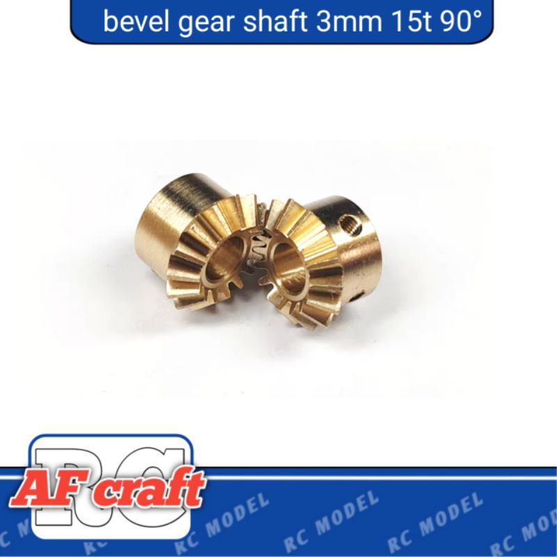 bevel gear 90°/0,5mm 15T shaft 3mm brass