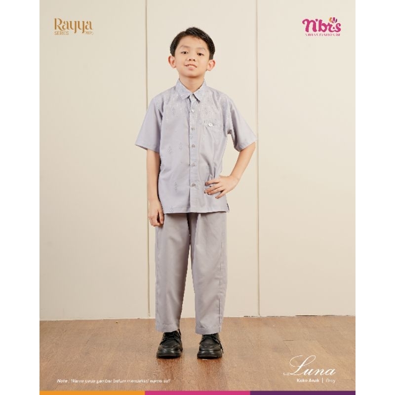 rayya series 2025 gamis anak&koko anak Luna grey