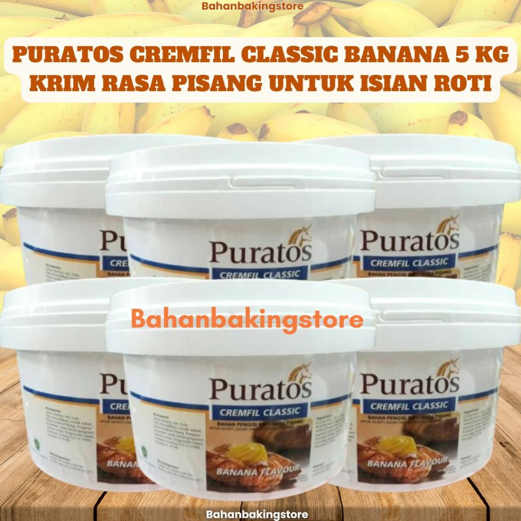 

PURATOS CREMFIL CLASSIC BANANA 5 KG KEMASAN PAIL | FILLING SIAP PAKAI RASA PISANG | KRIM COCOK UNTUK DONAT DAN ROTI 5KG KEMASAN EMBER