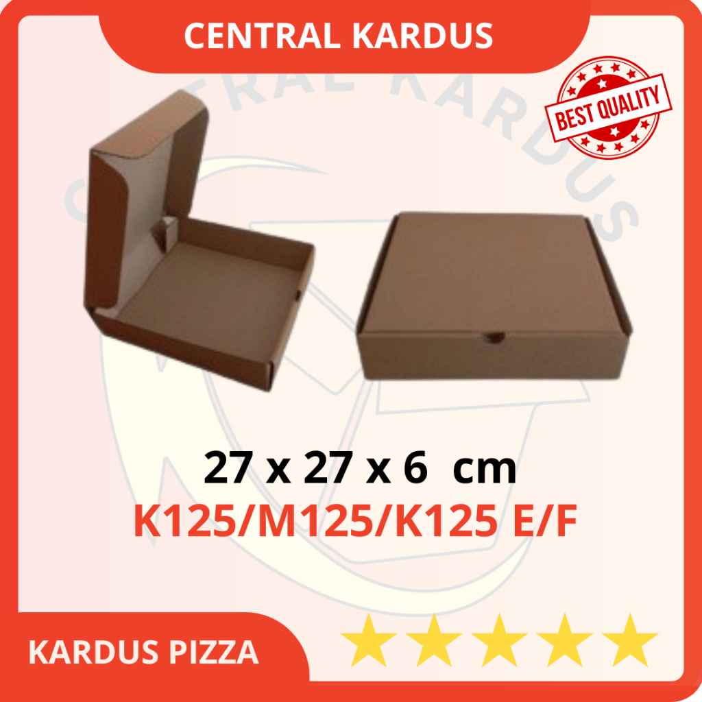 

Termurah( Miinimal Pembelian 10 pcs )Kardus Pizza / Box Pizza UK.27X27X6CM / Dus Pizza / Kemasan Pizza / Wadah Pizza / Tempat Pizza