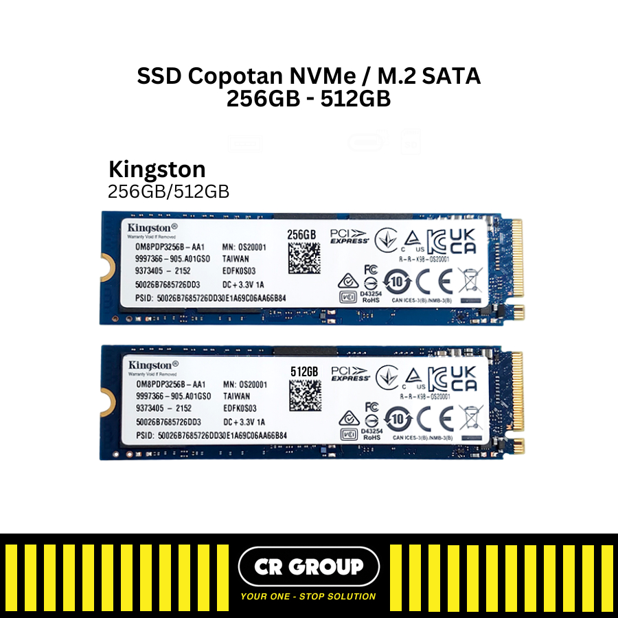 [CRGROUP] SSD Copotan 256GB/512GB Merk Samsung-Kingston-Western Digital-Micron - SSD Tipe NVMe - M.2