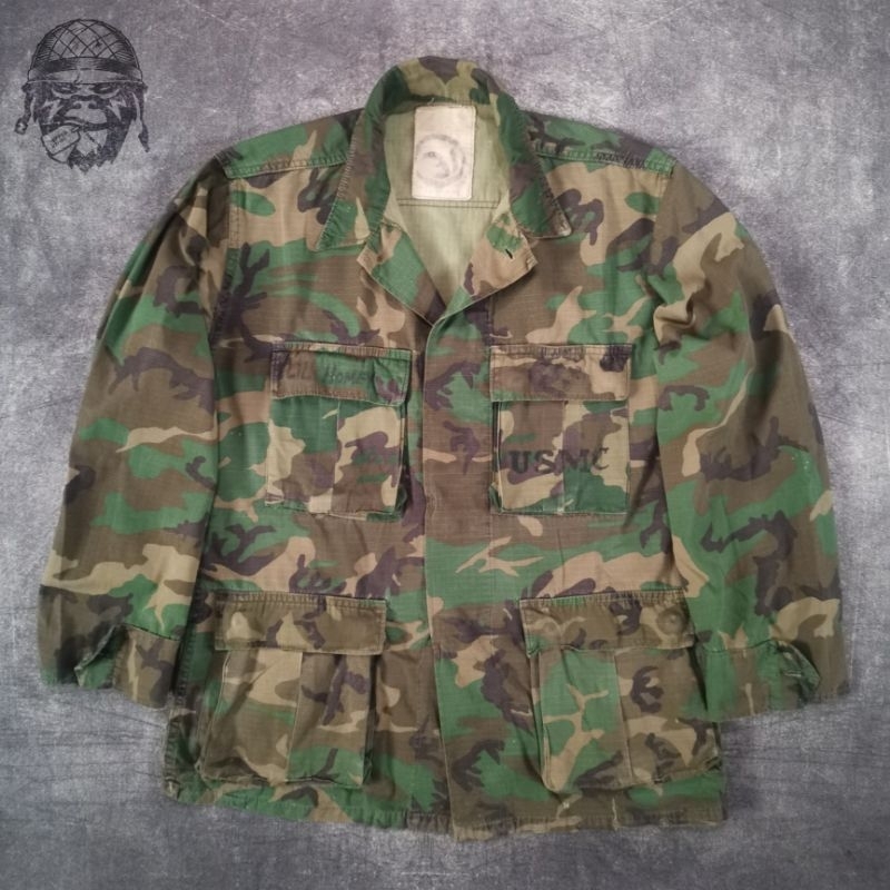 70s Vintage USMC RDF UNIFORM | RDF MILITARY SHIRT | USMC SHIRT | USMC CAMOUFLAGE | bukan m65 jacket 