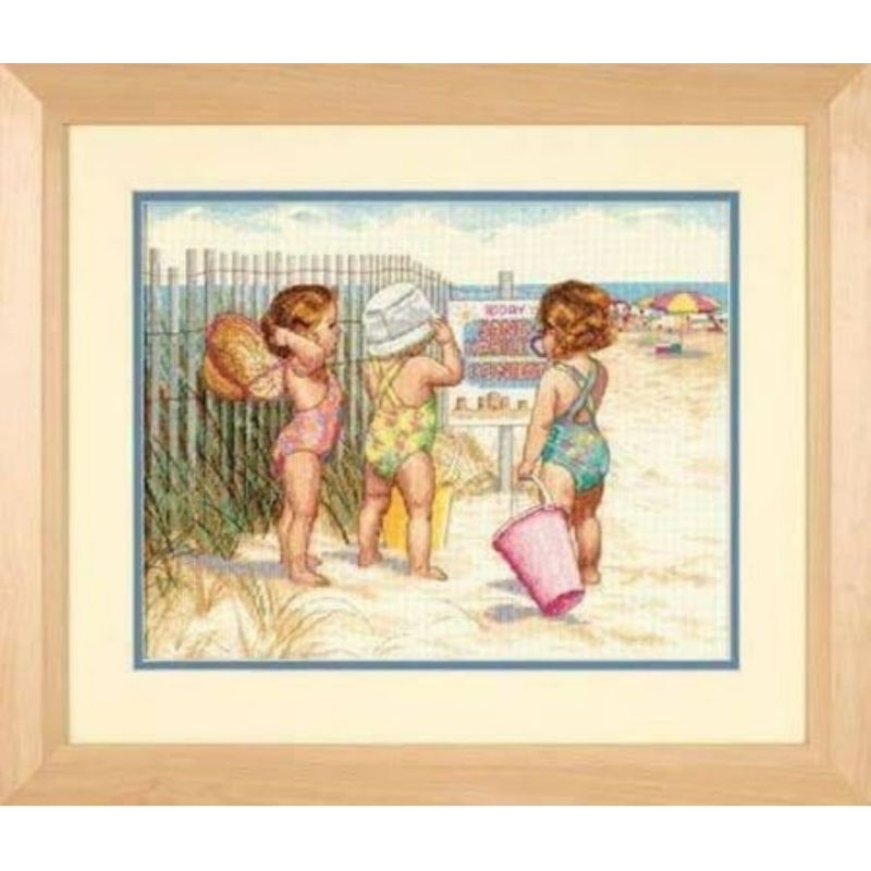 DIY PAKET KRISTIK ANAK ANAK PANTAI girl beach kid cross stitch kit 14ct