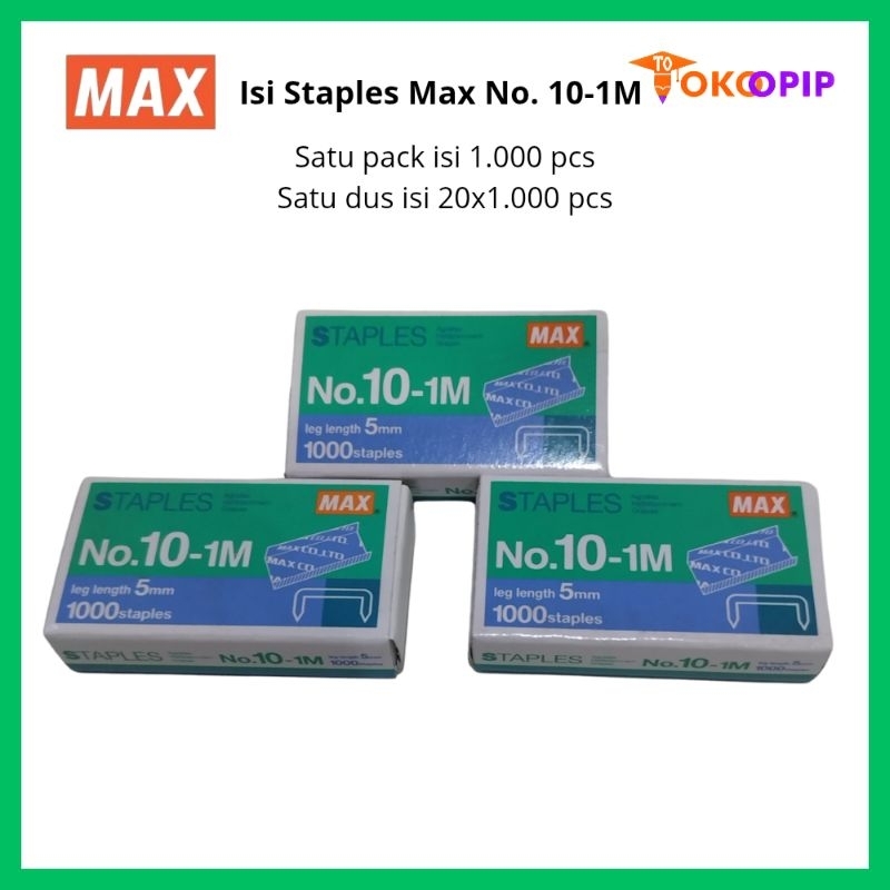

Isi Staples Max No.10 / No.10-1M per Pack (Isi 1.000) Asli Original