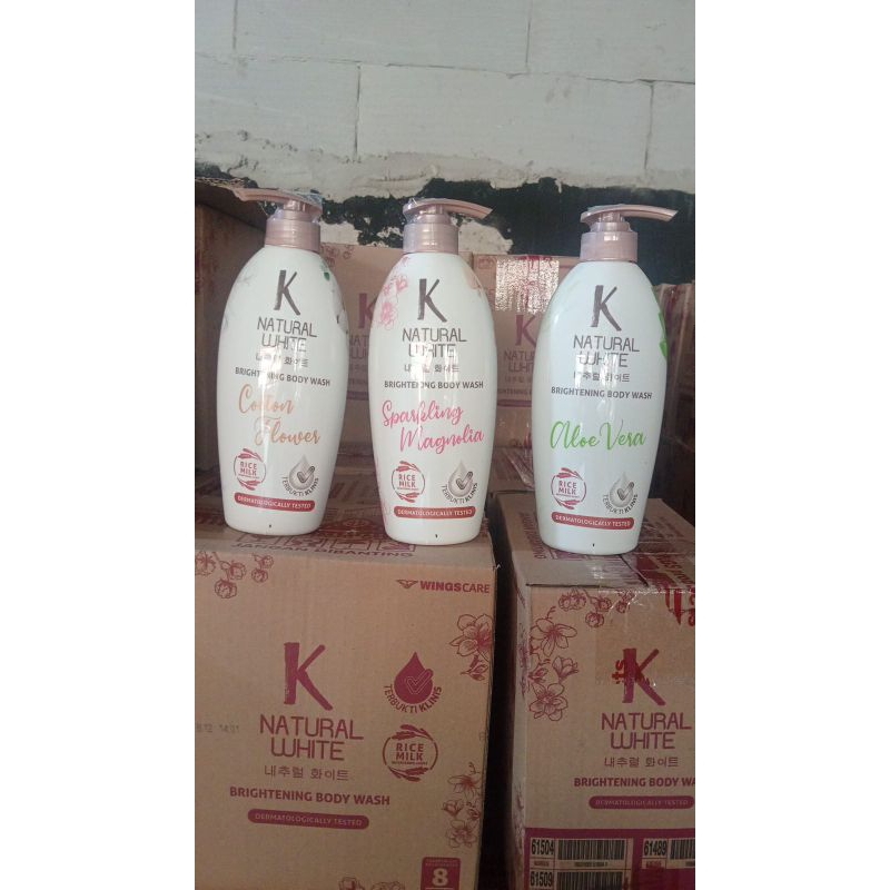 K Natural Bodywash white Magnolia Pump Botol 500ml