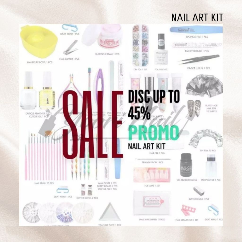 [PROMO PAKET NAIL ART KIT] Paket nail art pro set lengkap hemat paket usaha nail art murah kutek man