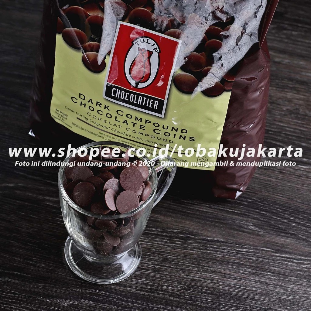 

Tulip Dark Compound Coin 1kg Repack Chocolate Baking Cokelat Koin Coklat