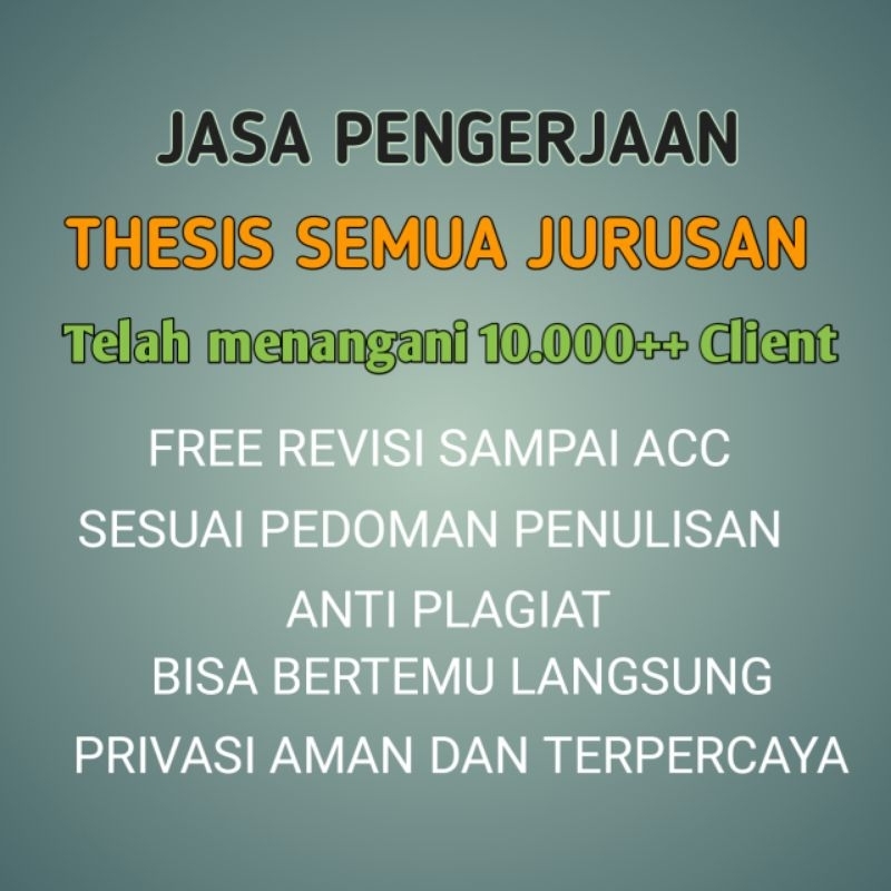

panduan thesis semua jurusan