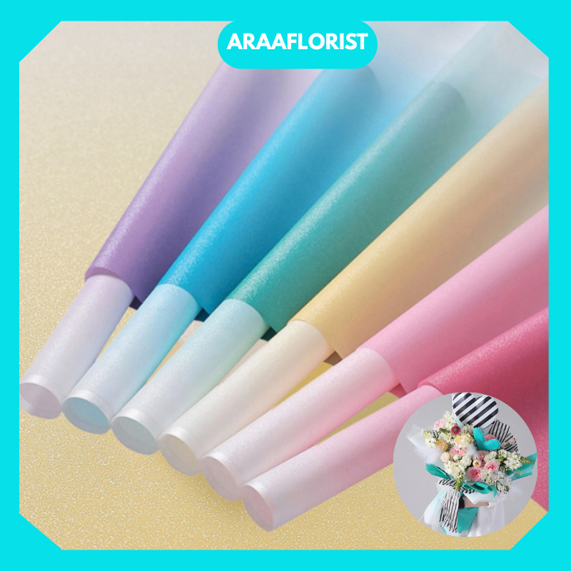 

KB027 15 LEMBAR FLOWER WRAPPING PAPER CELLOPHANE GRADIENT FLORIST KERTAS BUNGA