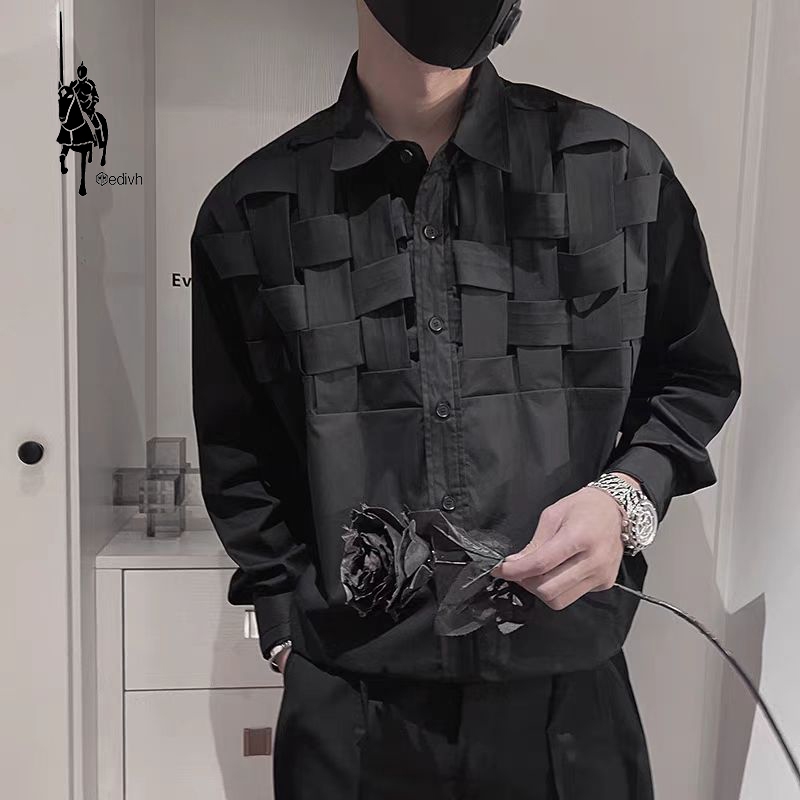 PROMO / BAHAN PREMIUM / Medivh Kemeja Hitam Lengan Panjang Pria/Kemeja Pria Korean Style/Vintage