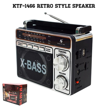 Radio Klasik Radio XBass ktf 1466 FM Radio Bluetooth Super Bass