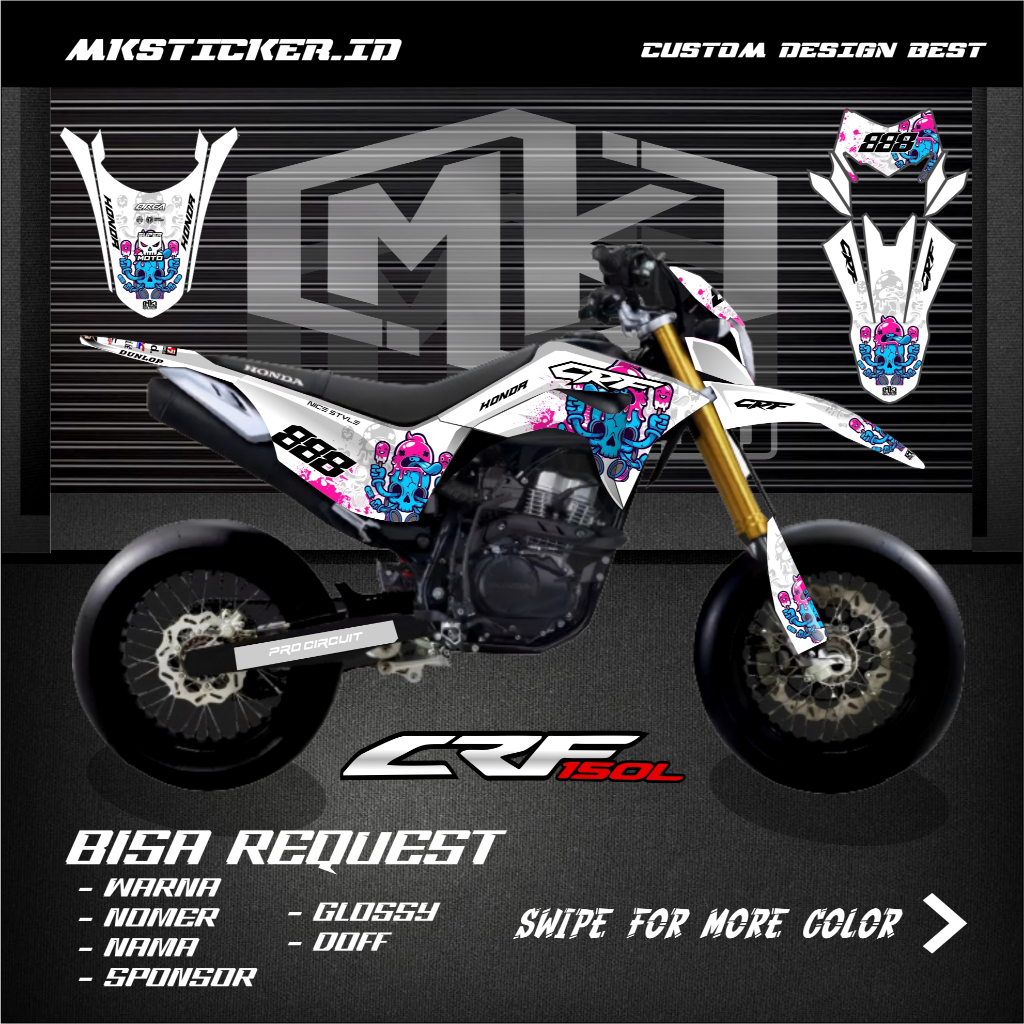 DECAL STICKER CRF 150L FULL BODY DECAL CRF 150L SIMPLE MINIMALIS 010 / Decal Crf 150 L Full Body