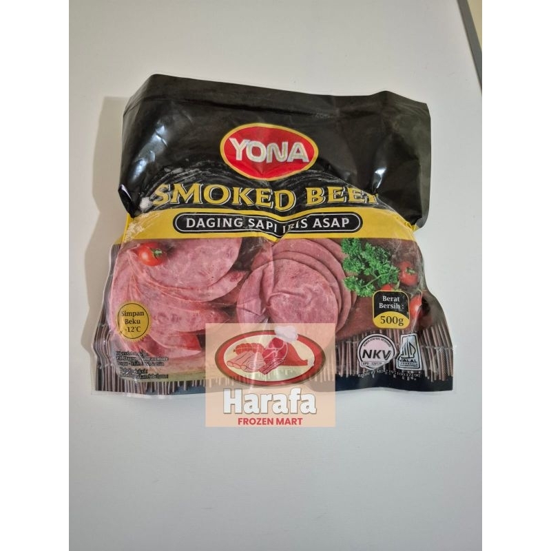 

YONA SMOKED BEEF, DAGING SAPI IRIS ASAP 500g