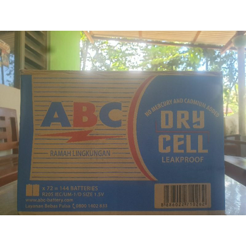 BATERAI ABC R20S/TYPE D BESAR 1 KARTON