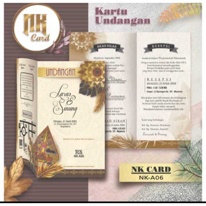 Blangko Kartu Undangan Pernikahan Gold NK-06
