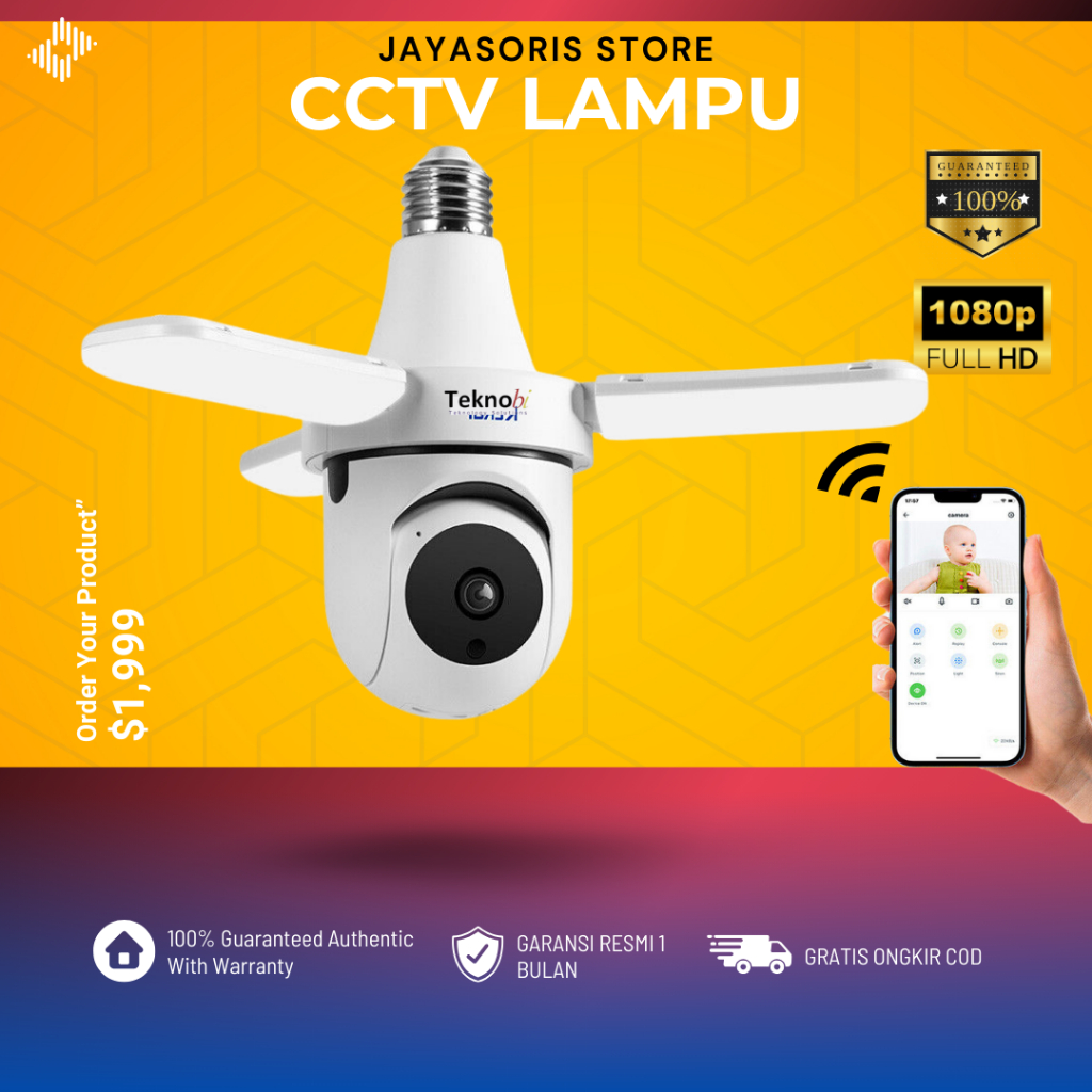 KAMERA CCTV LAMPU BOHLAM WIFI HANDPHONE CAMERA PENGINTAI MINI TERSEMBUNYI LAMP SPY CAM IP OUTDOOR TA