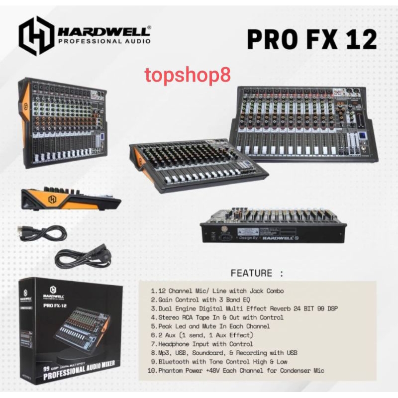 Mixer HARDWELL PRO FX 12 mixer 12 channel Hardwell original