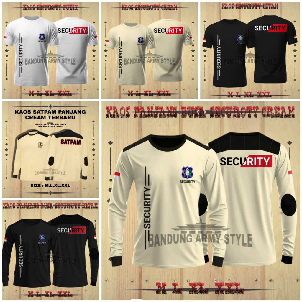BAJU SATPAM TERBARU / KAOS satpam panjang / KAOS SECURITY TERBARU PENDEK
