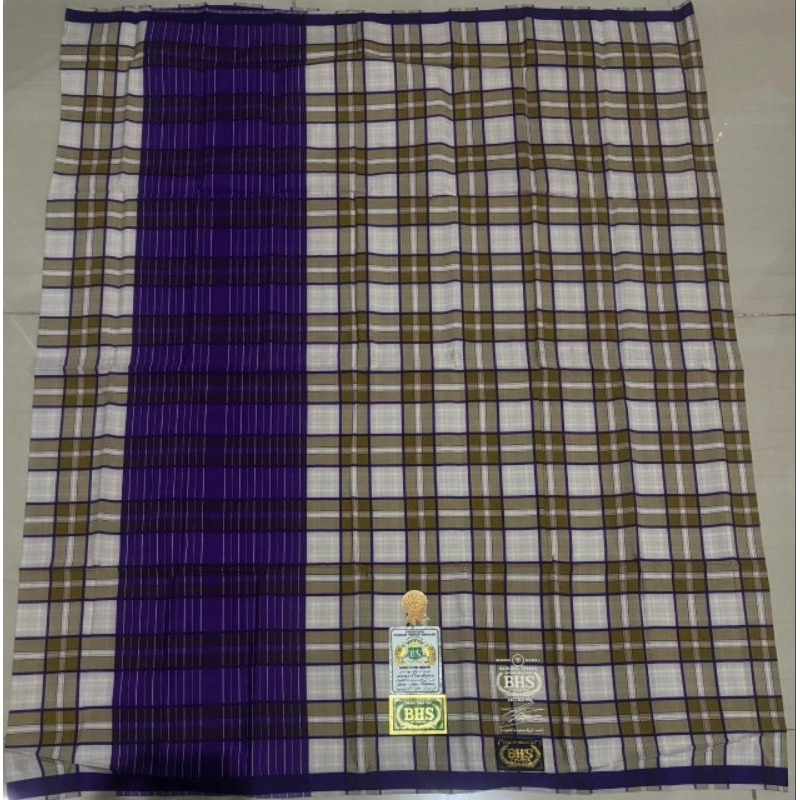 Sarung BHS FULL SUTRA 210 Motif Kotak Jadul GOLD