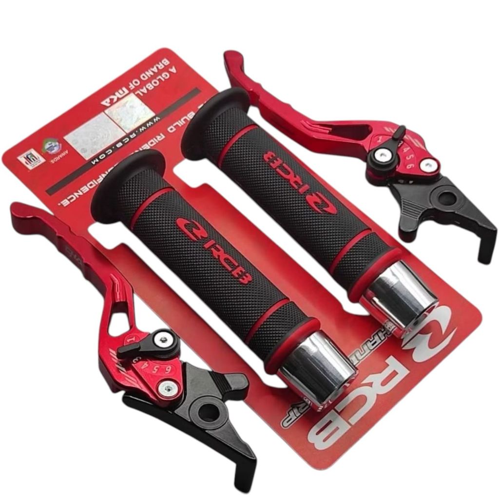 PAKETAN Handgrip RCB Original HG55 + Jalu Stang CNC + Handle Rem Stelan CNC Handgrip Motor Nmax Aero