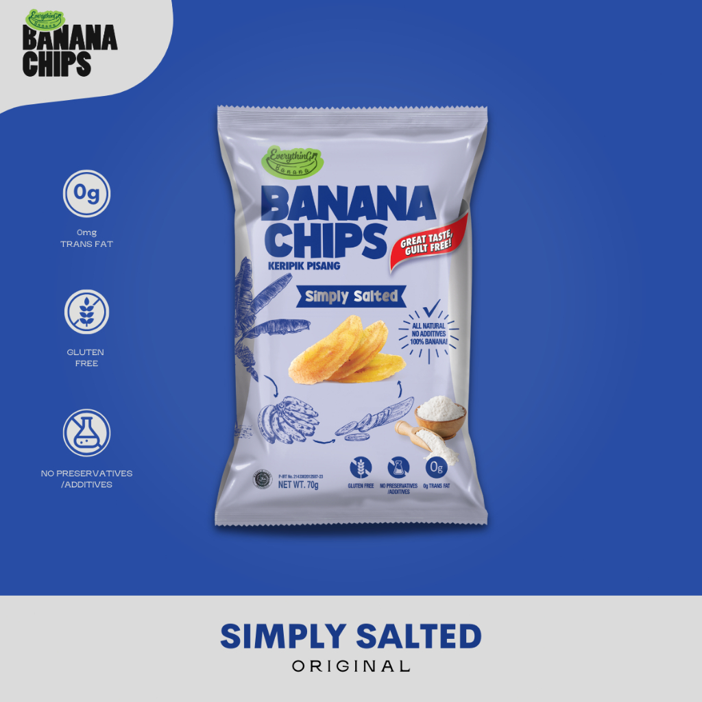 

Keripik Pisang Asin Original Everything Banana Chips | Banana Chips Simply Salted | Snack Sehat