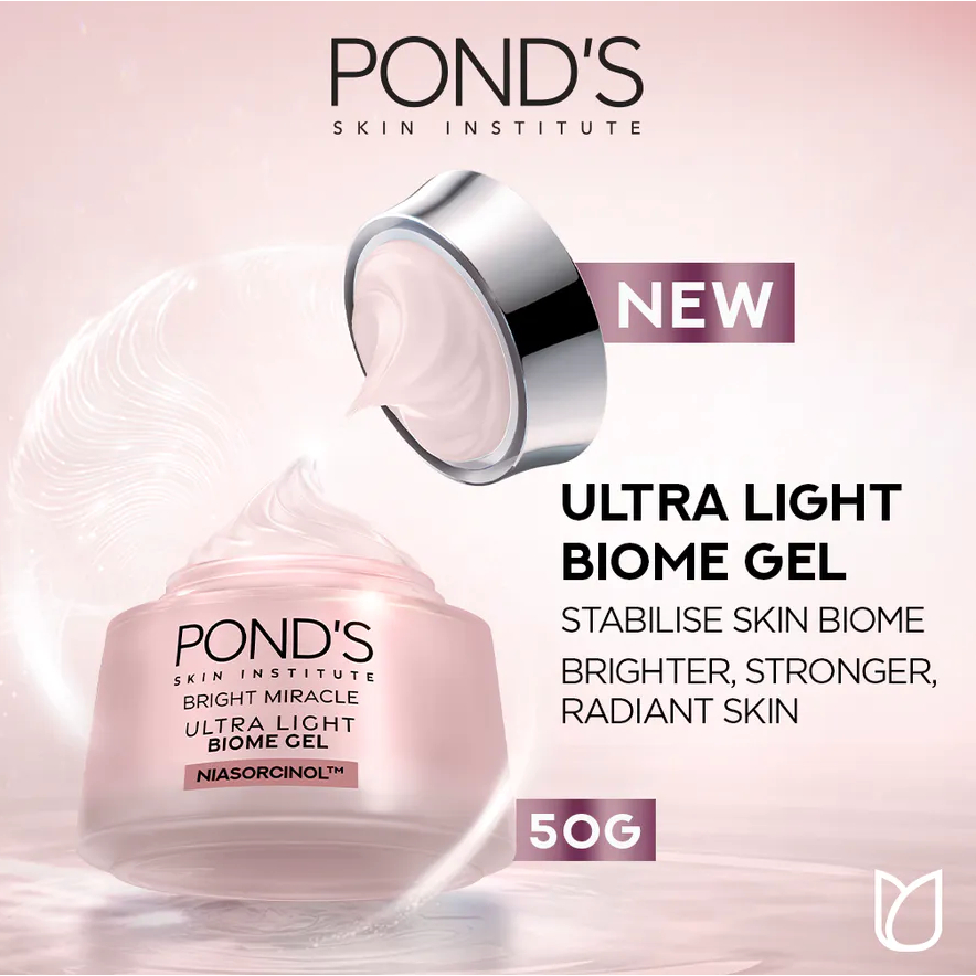 Ponds Bright Miracle Ultra Light Biome GEL Brightening Moisturizer Gel - 20gr / 50gr