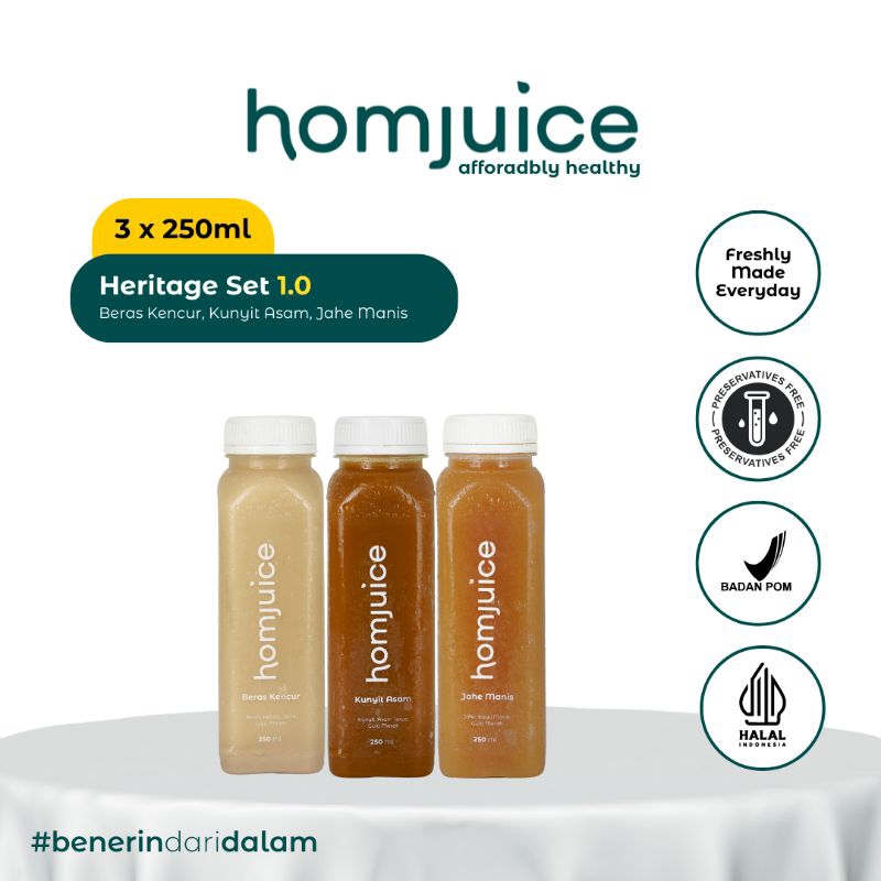 

Homjuice - Heritage Set 1.0 3 x 250 ml (Cold-Pressed Juice/Jus/Detox)