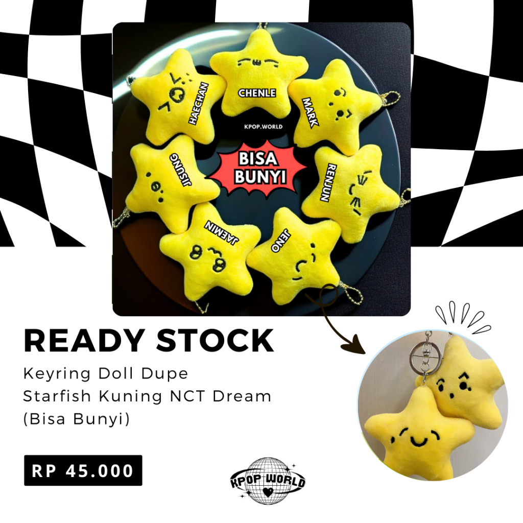 KPOP WORLD | Keyring Doll Dupe Starfish Kuning NCT Dream (Bisa Bunyi)