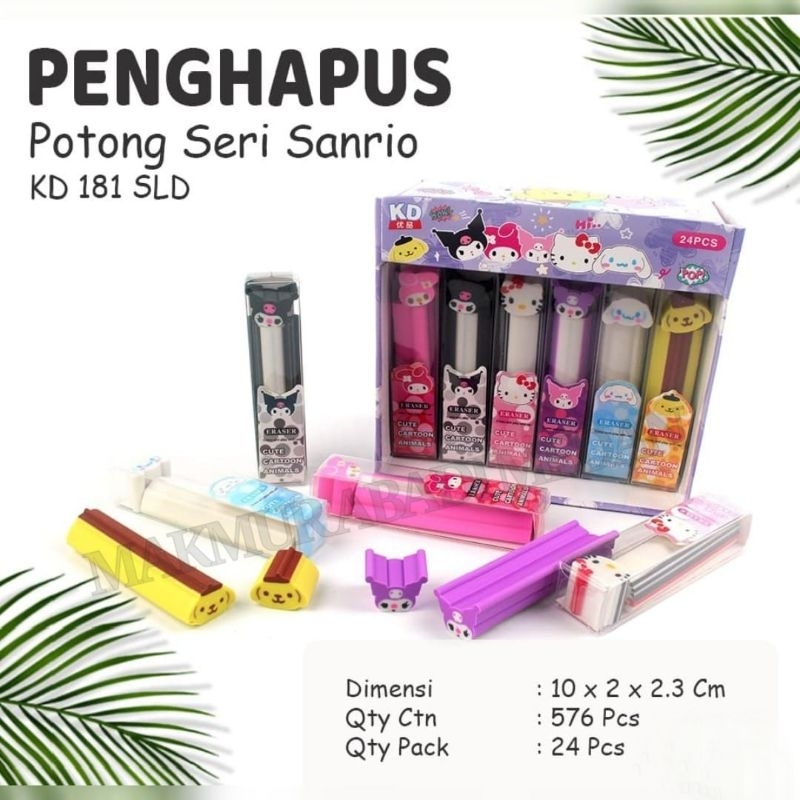 

(1Pcs) Penghapus Pensil Potong Kepala Sanrio Fancy Eraser KD181 SLD