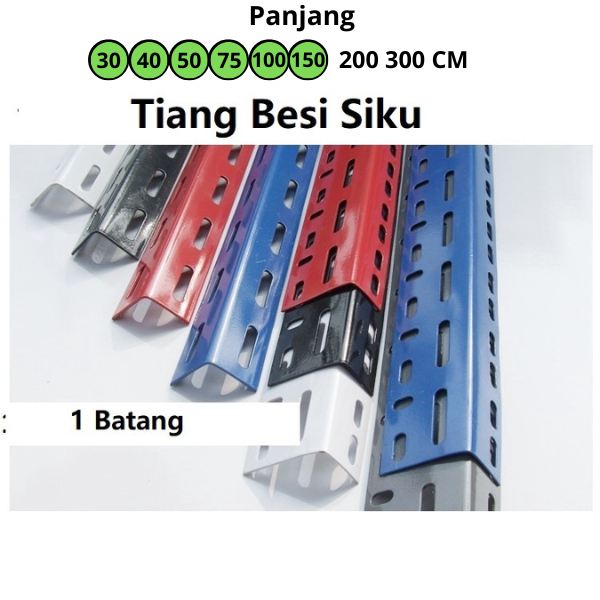 Tiang Besi Siku/Besi Siku Lubang/Siku Rak Panjang 30Cm -150Cm Harga/Pcs