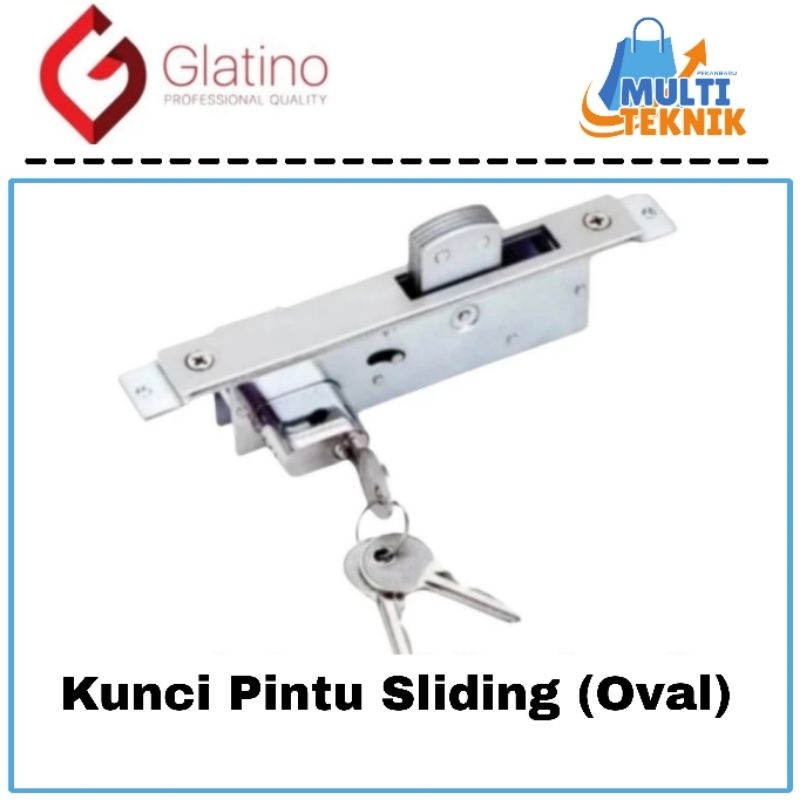 GLATINO Kunci Pintu Alumunium Kaca Sliding Geser Swing Model Oval