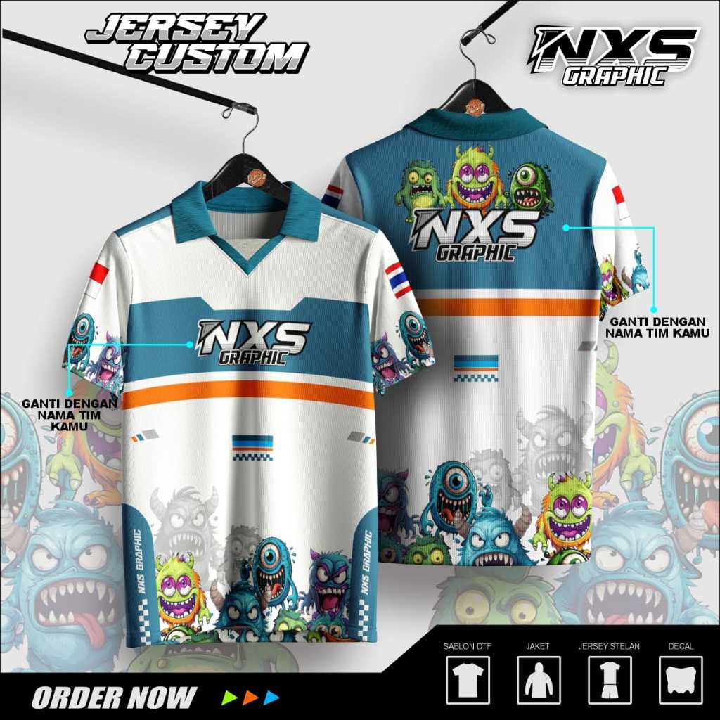 KAOS RACING KERAH CUSTOM DESAIN FULL PRINTING MURAH