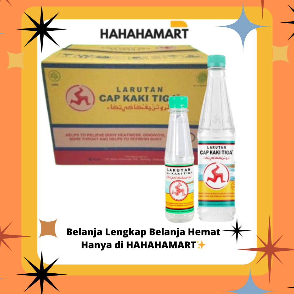 

Larutan Cap Kaki Tiga Botol Harga Karton Ukuran 200ml Isi 48pcs Dan 500ml Isi 24pcs
