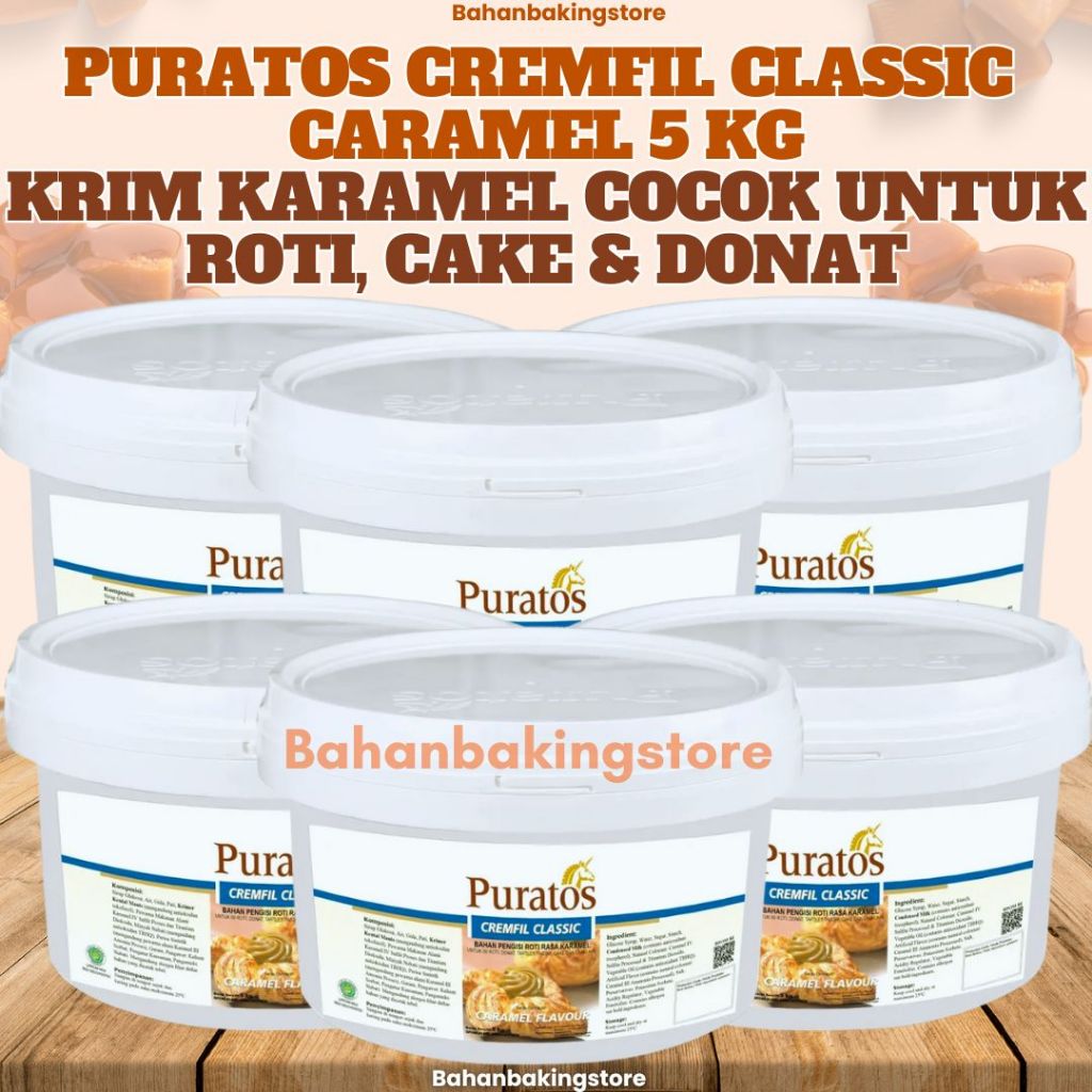 PURATOS CREMFIL CLASSIC CARAMEL 5 KG | FILLING KRIM SELAI RASA KARAMEL 5KG COCOK UNTUK DONAT ROTI PU