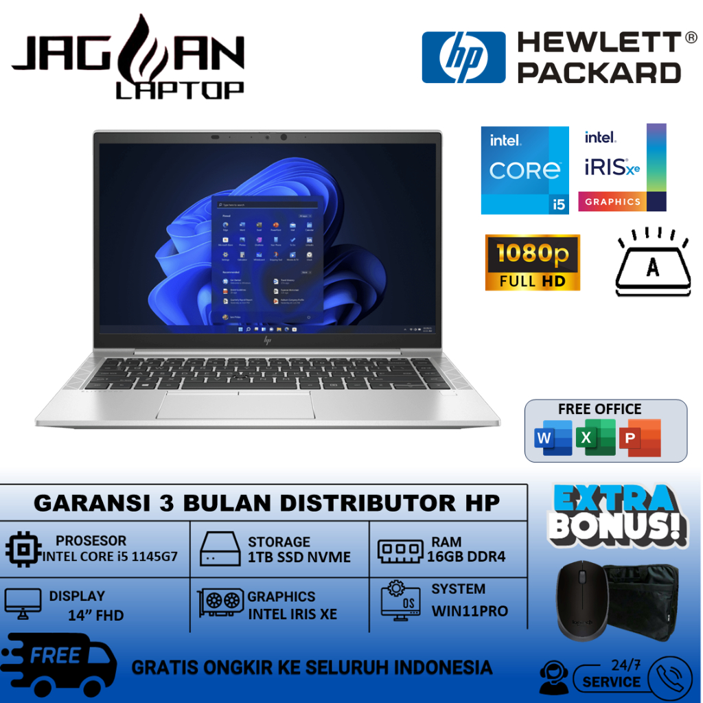 PROMO Laptop Touchscreen HP Elitebook 840 G8 Intel i5 1145G7 16GB 1TB SSD Fhd Win 11 Ori