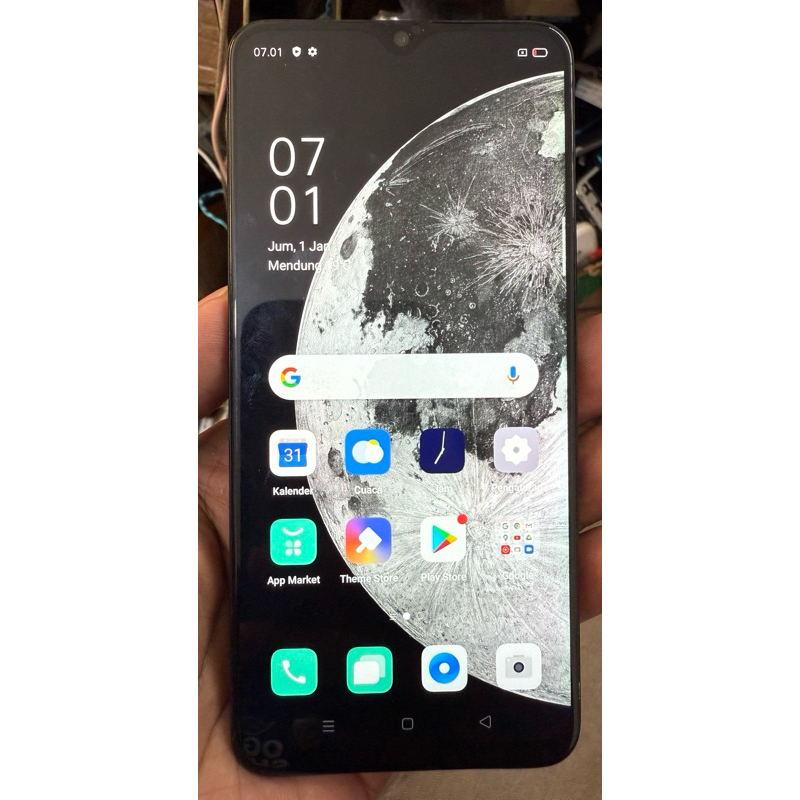 Lcd utouchscreen+frame oppo F9 original copotan tested