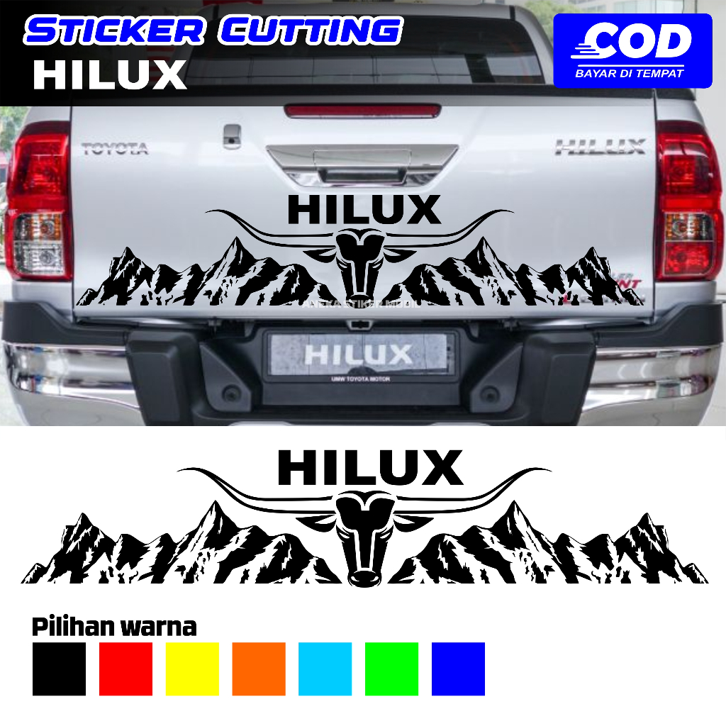 Stiker Bak Belakang Mobil Hilux Sticker Cutting Bumper Belakang Hilux