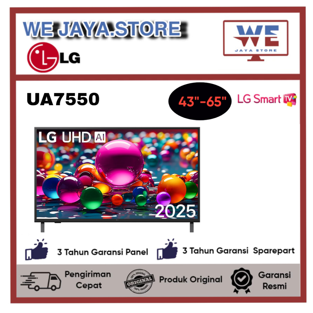 TV LED Smart LG 43UA7550/50UA7550/55UA7550/65UA7550 LED LG 43 Inch-65 Inch SMART TV UHD AI