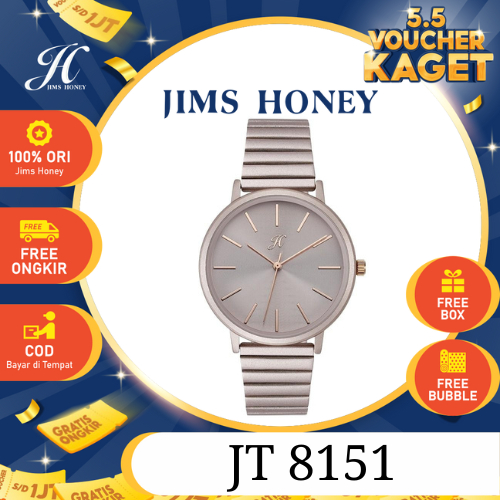 Jam Tangan 8151 JIMS HONEY Rantai Stainless Anti Air Import Arloji Fashion Cewek Free Box