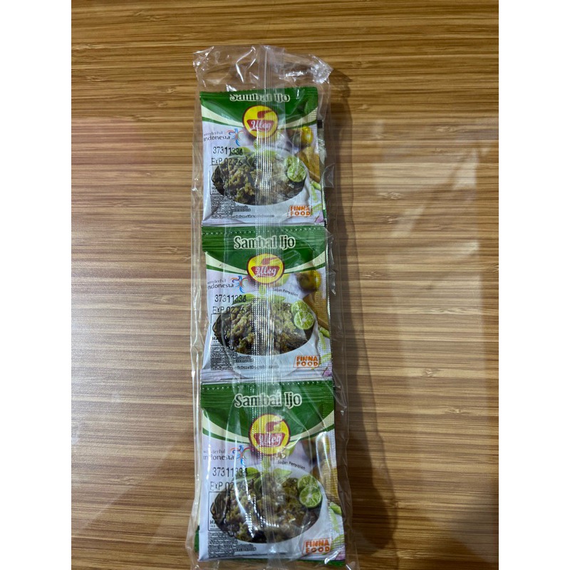 

SAMBAL TERASI FINA VARIAN SAMBAL IJO 1 pak isi 10 pcs