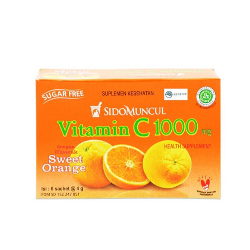 

VITAMIN C 1000 SIDO MUNCUL ISI 6 PCS × 4 GRAM TERSEDIA RASA [ LEMON & JERUK ]