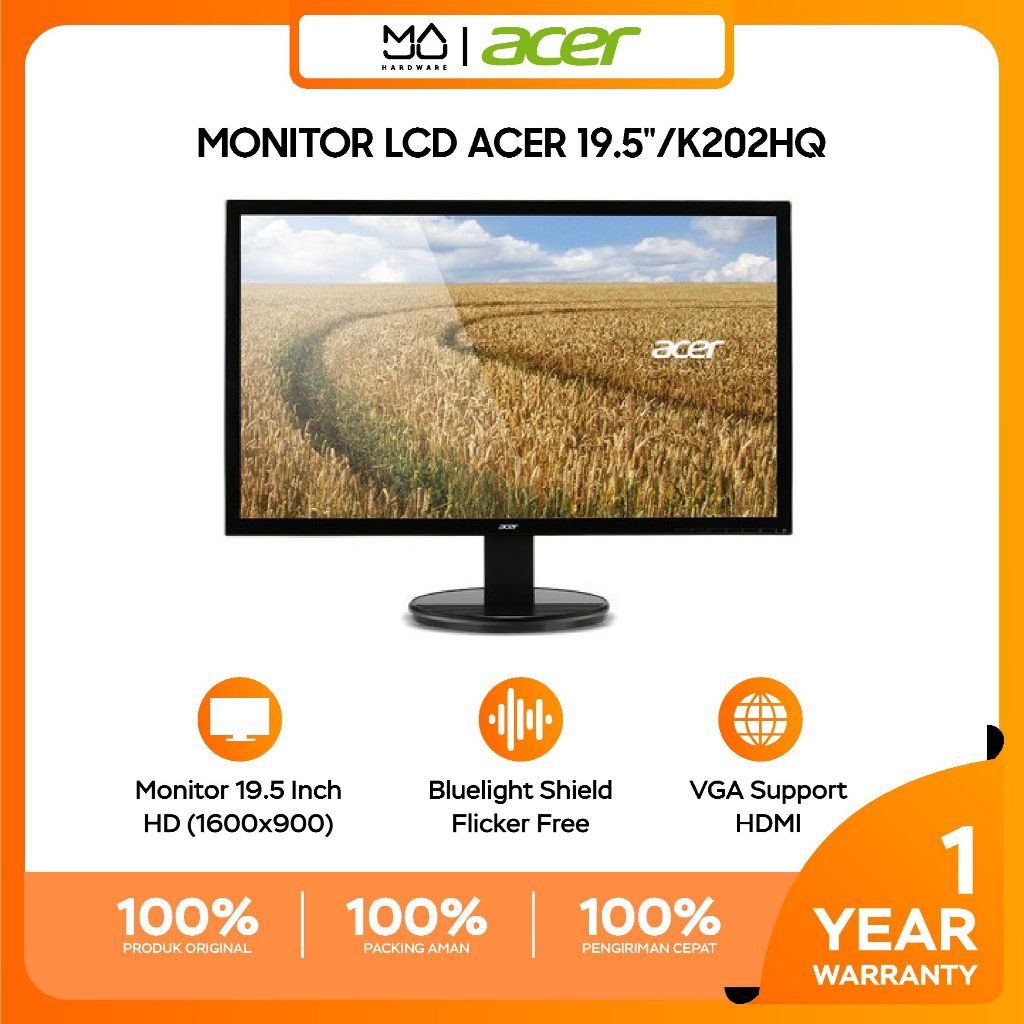 Monitor LCD Acer- K202HQL 19.5 LED - Garansi Resmi